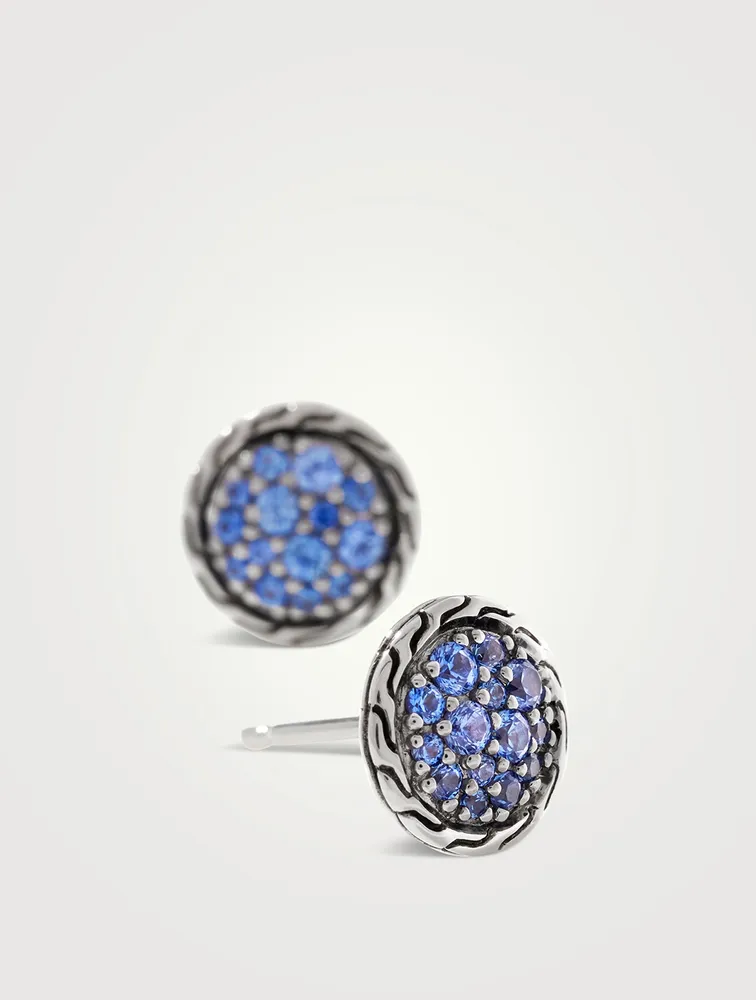 Carved Chain Stud Earrings