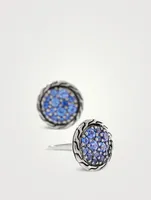 Carved Chain Stud Earrings