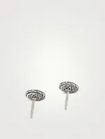 Carved Chain Stud Earrings