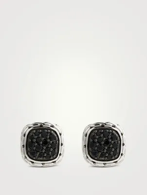 Classic Chain 12MM Silver Stud Earrings