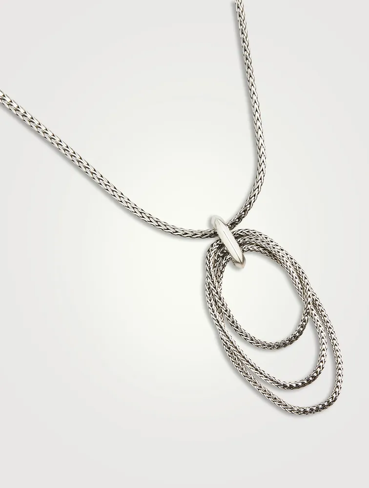 Classic Chain Link Drop Pendant Necklace