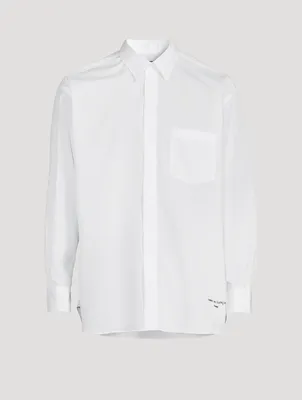 Cotton Shirt With Logo Embroidery