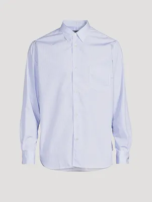 Striped Cotton Shirt With Logo
