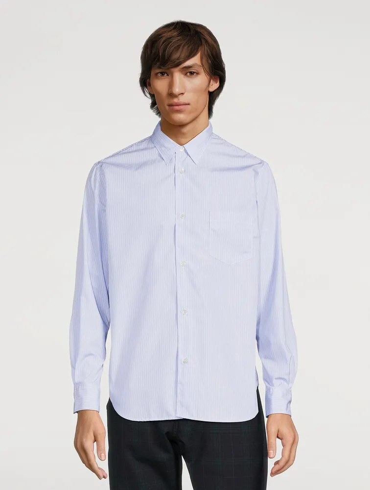 Striped Cotton Shirt With Logo