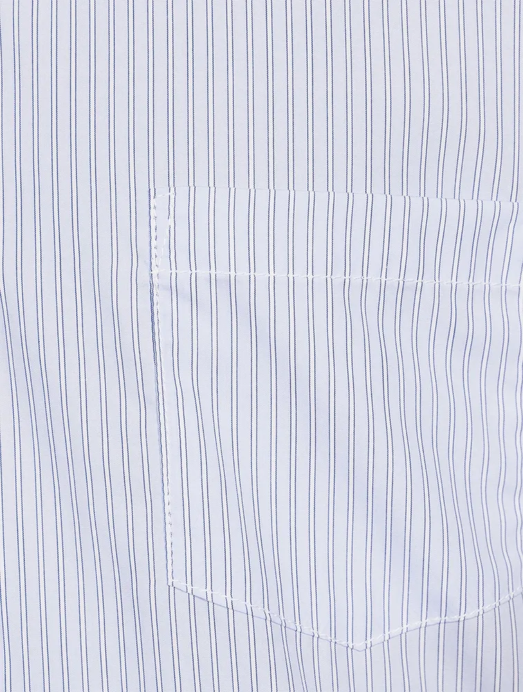 Striped Cotton Shirt With Logo