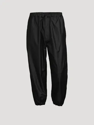 Coated Drawstring Relaxed Pants