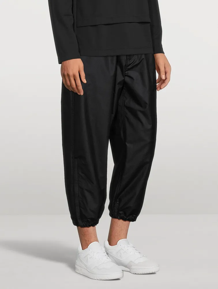 Coated Drawstring Relaxed Pants