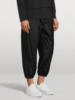 Coated Drawstring Relaxed Pants