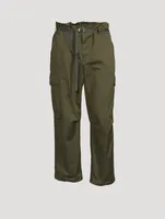 Cotton Straight-Leg Cargo Pants With Belt