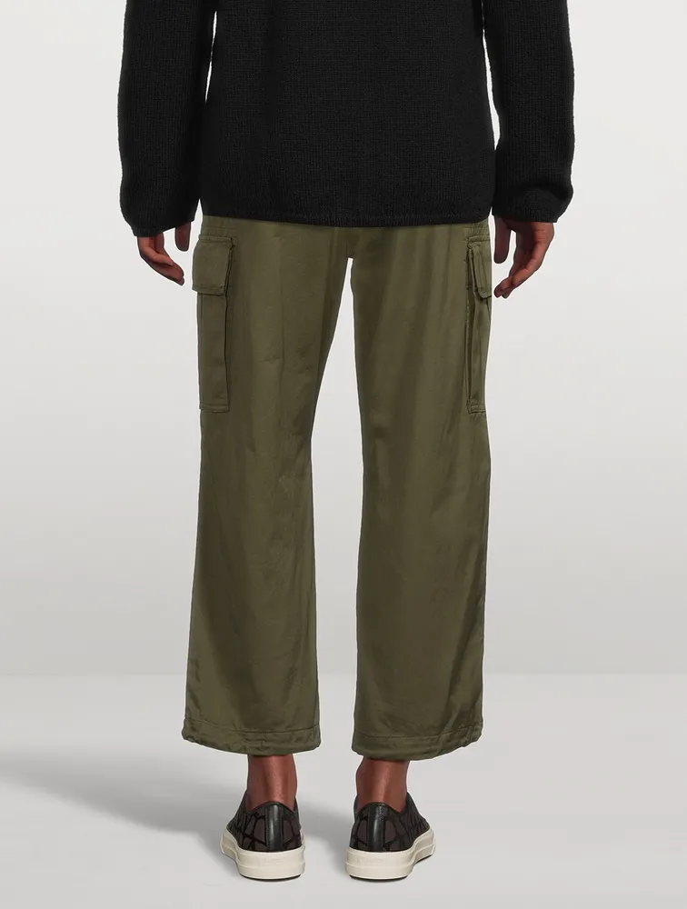 Cotton Straight-Leg Cargo Pants With Belt