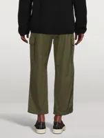 Cotton Straight-Leg Cargo Pants With Belt