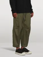 Cotton Straight-Leg Cargo Pants With Belt