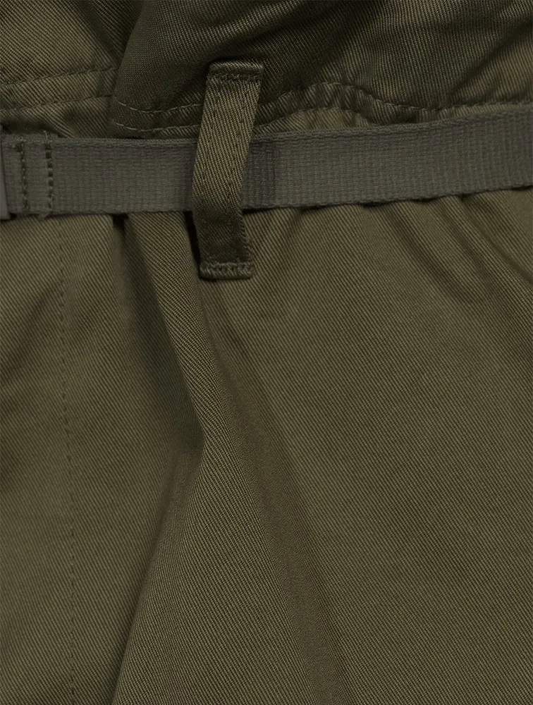 Cotton Straight-Leg Cargo Pants With Belt