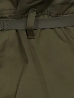 Cotton Straight-Leg Cargo Pants With Belt
