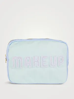 Large Colourblock Nylon Pouch with Makeup Lettering