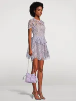 Rose Lace Peplum Mini Dress