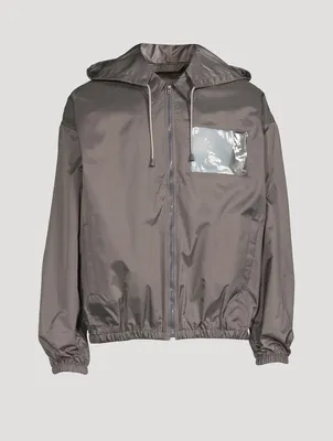 Nylon Zip Jacket With Inflated Logo