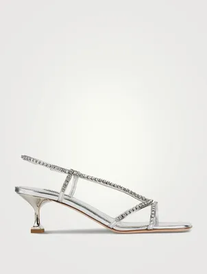 Embellished Metallic Slingback Sandals