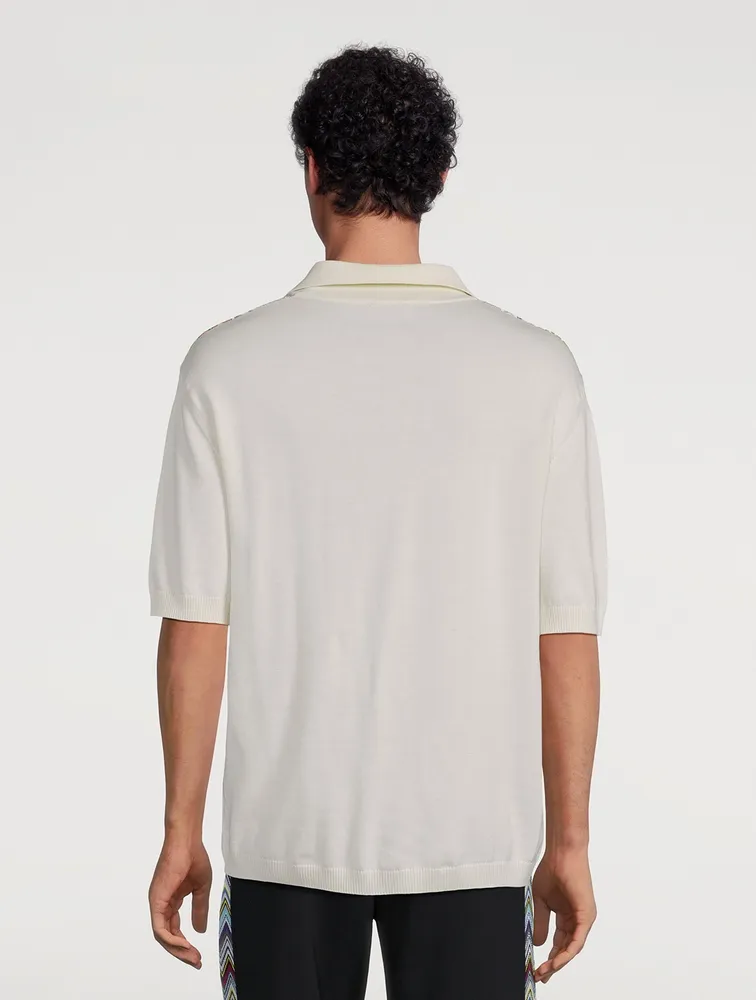 Cotton And Silk Polo Shirt