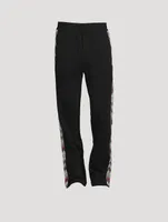 Cotton Fleece Pants With Chevron Insert