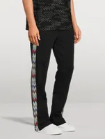 Cotton Fleece Pants With Chevron Insert