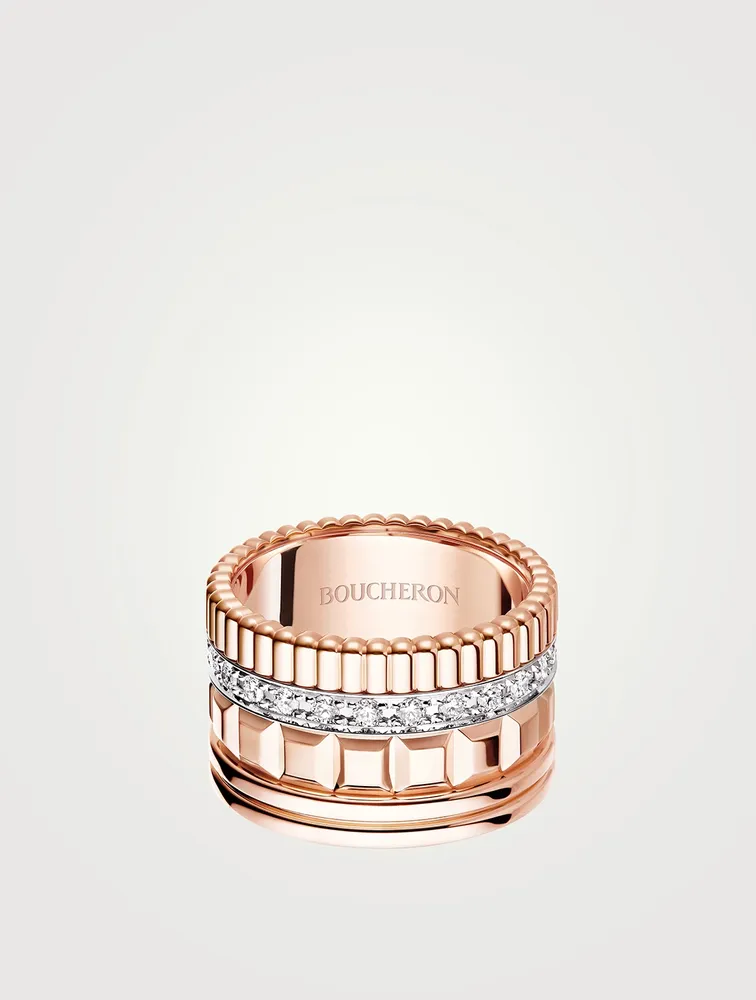 Radiant Edition Quatre Rose Gold Ring With Diamonds