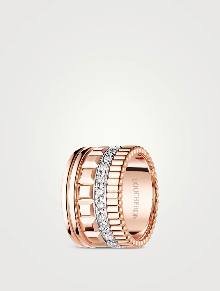 Radiant Edition Quatre Rose Gold Ring With Diamonds