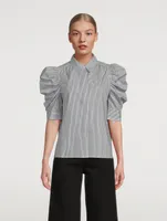 Ruched Puff Sleeve Shirt