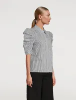 Ruched Puff Sleeve Shirt