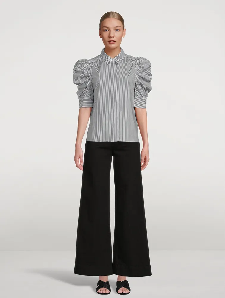 Ruched Puff Sleeve Shirt