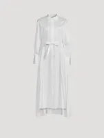 Pleated Inset Maxi Shirt Dress