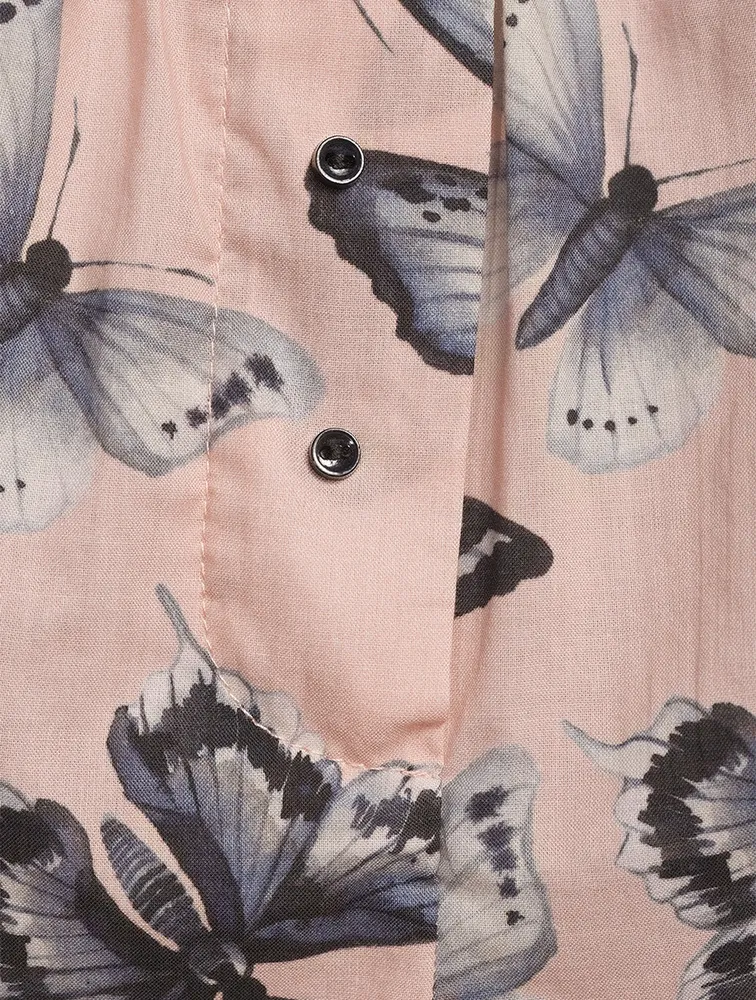 butterfly-print silk boxers