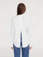 Slit Back Waist Tie Shirt