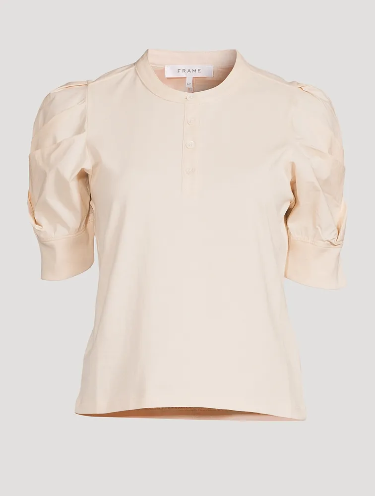 FRAME Frankie Henley Puff Sleeve Shirt