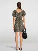 Poplin Mini Dress Leopard Print