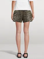 Poplin Shorts Leopard Print