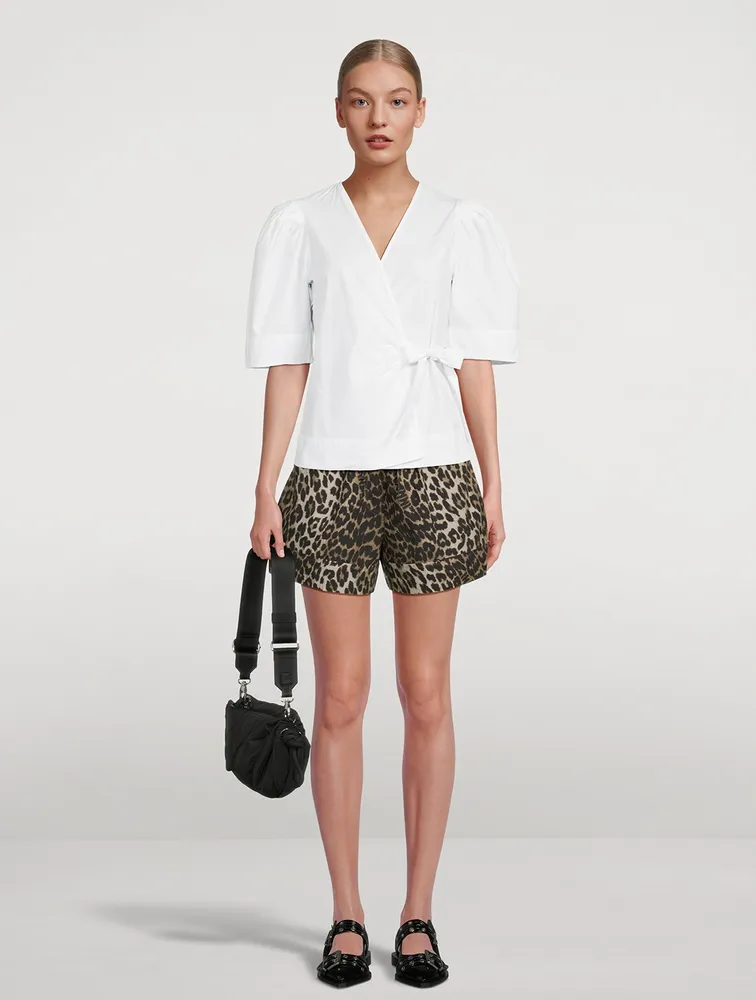 Poplin Shorts Leopard Print