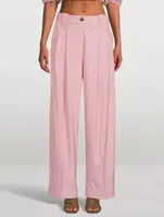 Mid-Rise Straight-Leg Trousers