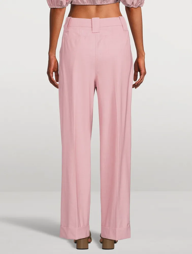 Mid-Rise Straight-Leg Trousers