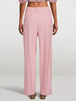 Mid-Rise Straight-Leg Trousers