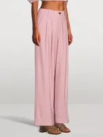 Mid-Rise Straight-Leg Trousers