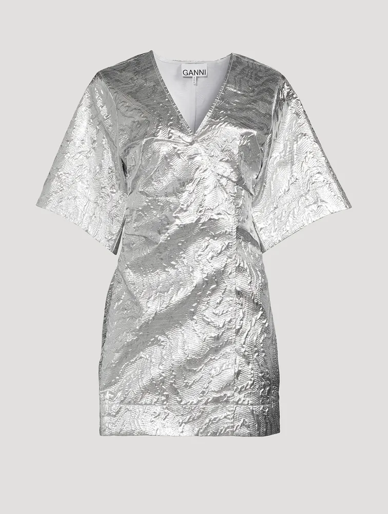 Metallic Jacquard Mini Dress
