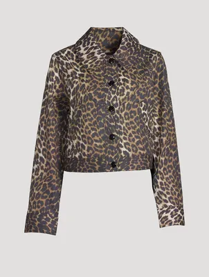 Canvas Jacket Leopard Print