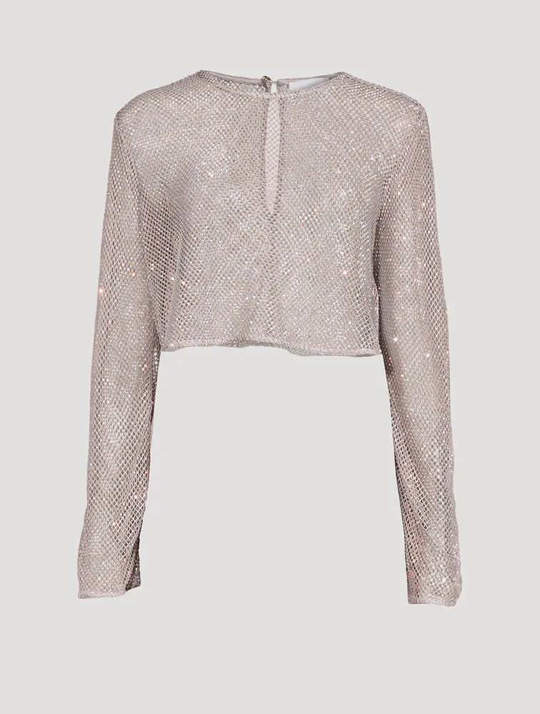 Embellished Mesh Top