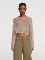 Embellished Mesh Top