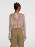 Embellished Mesh Top