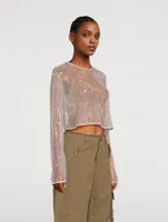 Embellished Mesh Top