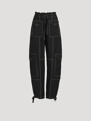 Light Slub High Waist Pocket Pants