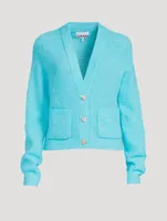 Soft Knit Cardigan With Crystal Buttons