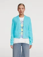 Soft Knit Cardigan With Crystal Buttons